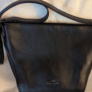 Coach Black Leather Bucket Crossbody